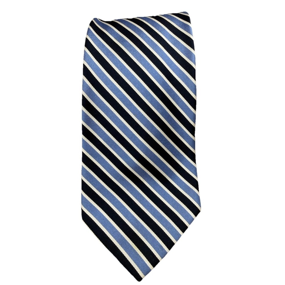 Brooks Brothers Makers Tie Men's 100% Silk Blue Diagonal Stripe  Necktie USA